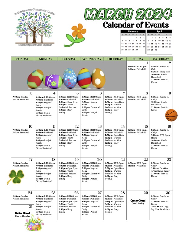 March 2024 Calendar of Events Stillwater Area Community Center